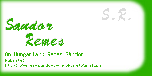 sandor remes business card